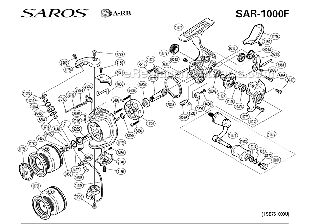 Shimano SAR-1000F Saros Spinning Reel Page A Diagram