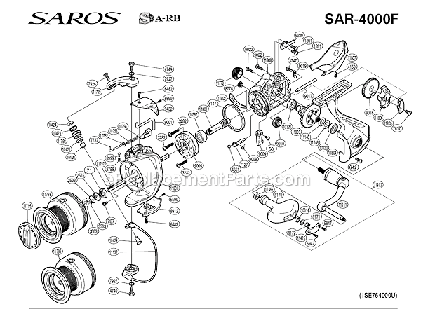 Shimano SAR-4000F Saros Spinning Reel Page A Diagram