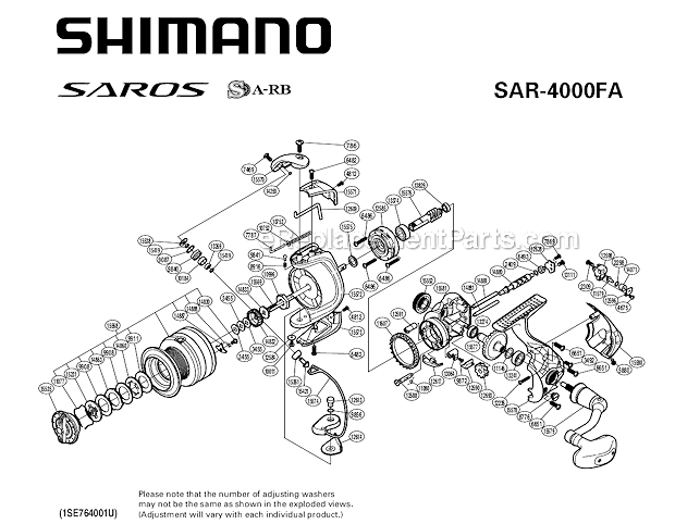 Shimano SAR4000FA Sprinning Reel Saros Fa Page A Diagram