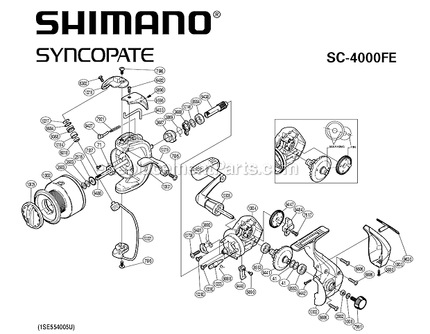 Shimano SC4000FE Sprinning Reel Syncopate Page A Diagram