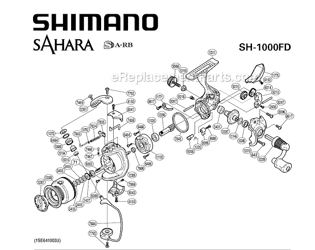 Shimano SH1000FD Sprinning Reel Sahara Page A Diagram