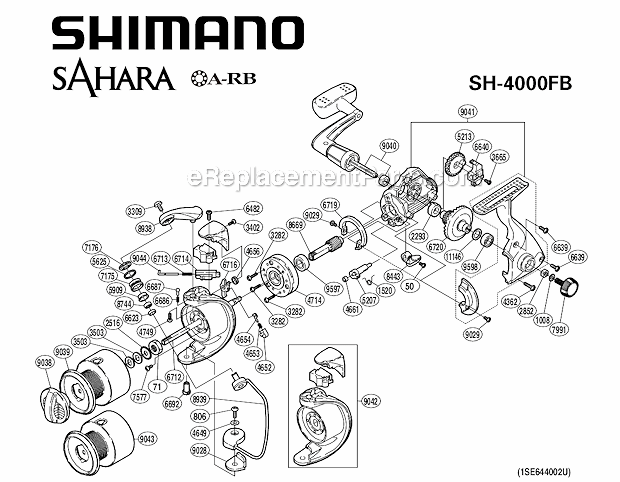 Shimano SH4000FB Sprinning Reel Sahara Page A Diagram