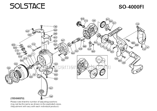 Shimano SO-4000FI Solstance Spinning Reel Page A Diagram