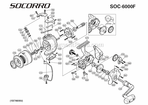 Shimano SOC-6000F Socorro Spinning Reel OEM Replacement Parts From