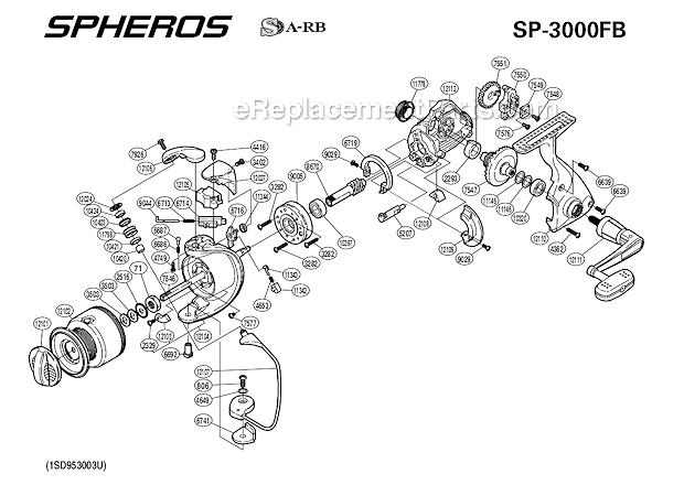 Shimano SP-3000FB Spheros Spinning Reel Page A Diagram