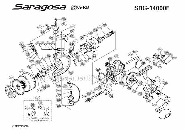 Shimano SRG-14000F Saragosa Spinning Reel OEM Replacement Parts From