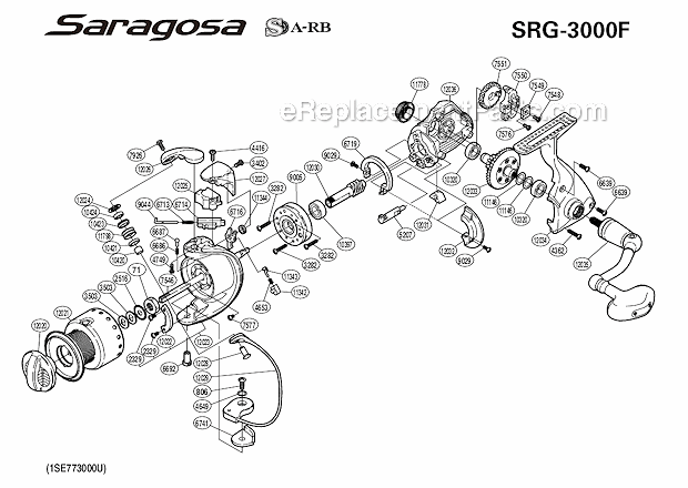 Shimano SRG-3000F Saragosa Spinning Reel Page A Diagram