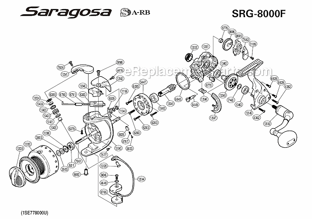 New SRG-10000SW Reel Handle Assembly Shimano RD16307 Saragosa SRG-8000SW
