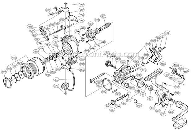 Shimano reel repair parts bail arm Sustain 2500 HG, 3000 HG 