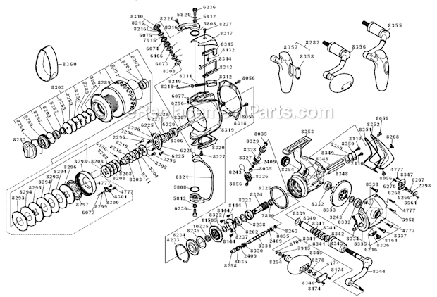 Shimano STL-10000FA Stella Spinning Reel Page A Diagram