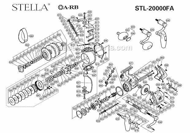 Shimano STL-20000FA Stella Spinning Reel Page A Diagram