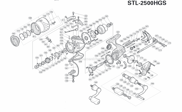 Shimano STL-2500HGS Stella Spinning Reel Page A Diagram