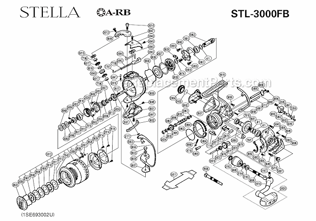 Shimano STL-3000FB Stella Spinning Reel Page A Diagram