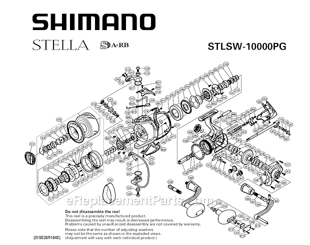Shimano STLSW10000PG Offshore Spinning Reel Stella SW Page A Diagram