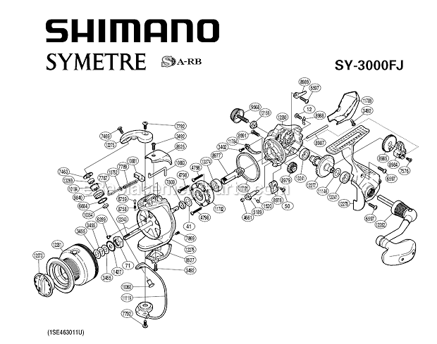 Shimano SY3000FJ Spinning Reel Symetre Page A Diagram