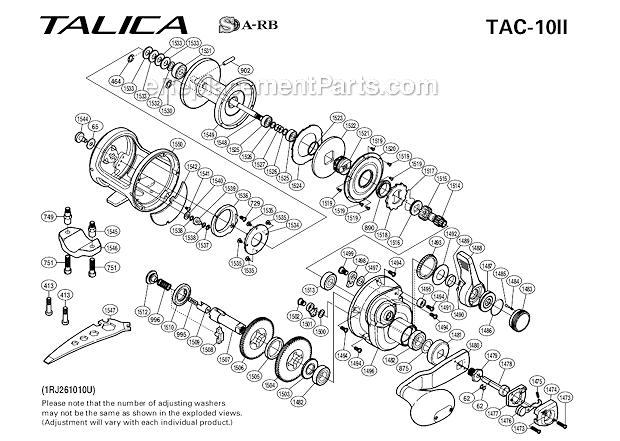 Shimano TAC-10II Talica II Saltwater Reel Page A Diagram