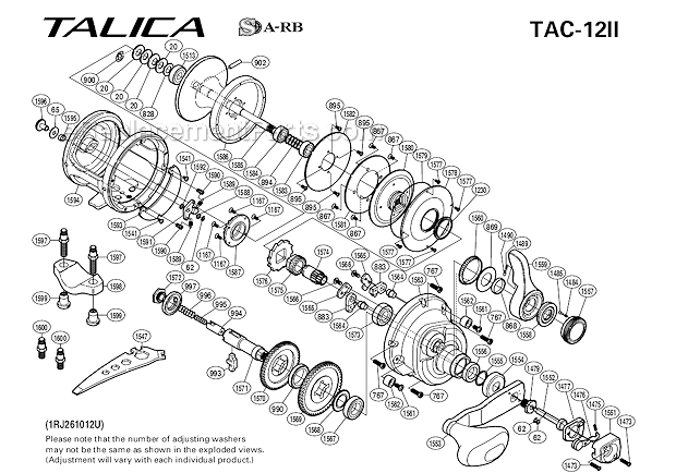 Shimano TAC-12II Talica II Saltwater Reel Page A Diagram