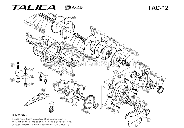Shimano TAC-12 Talica Saltwater Reel Page A Diagram
