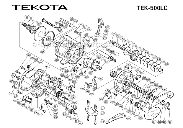 Shimano TEK-500LC Tekota Drag Reel Page A Diagram