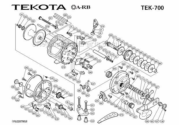 Shimano TEK-700 Tekota Drag Reel Page A Diagram