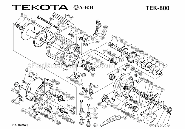 Shimano TEK-800 Tekota Drag Reel Page A Diagram