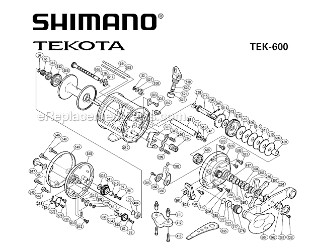 Shimano TEK600 Star Drag Reel Tekota Page A Diagram