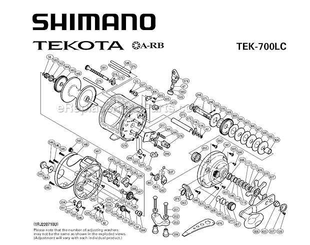 Shimano TEK700LC Star Drag Reel Tekota Page A Diagram