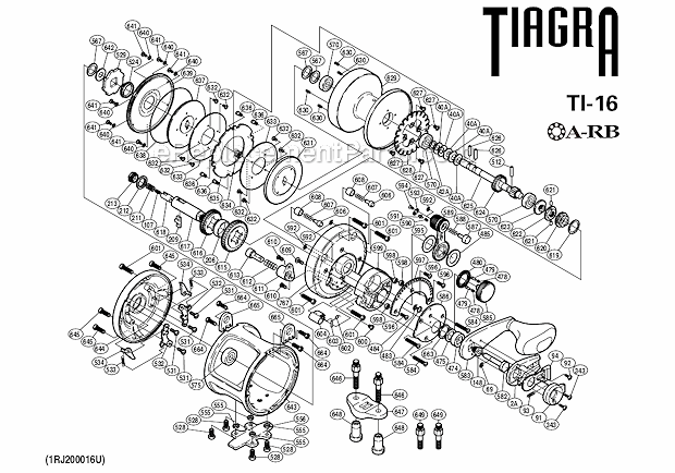 Shimano TI-16 Tiagra Lever Drag Reel Page A Diagram