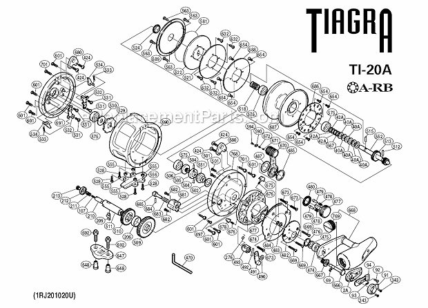 Shimano TI-20A Tiagra Lever Drag Reel Page A Diagram