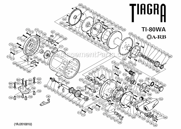 Shimano TI-80WA Tiagra Lever Drag Reel Page A Diagram