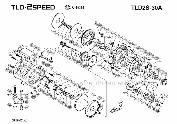 Shimano TLD2S-30A Tiagra Symetre Conventional Reel Page A Diagram