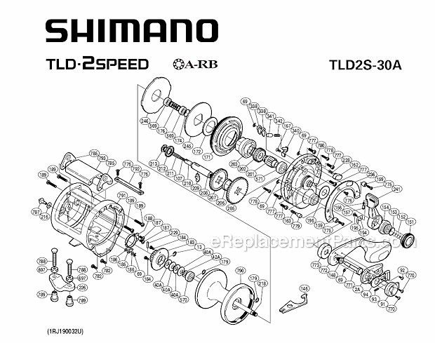 Shimano TLD2S30A Lever Drag Reel Tld 2-Speed Page A Diagram