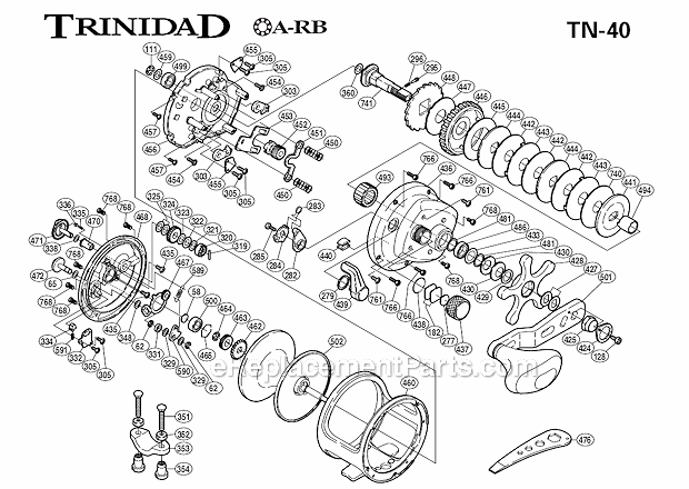 Shimano TN-40 Trinidad Conventional Reel Page A Diagram