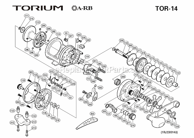 Shimano TOR-14 Torium Drag Reel Page A Diagram