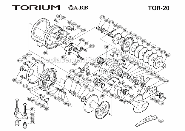 Shimano TOR-20 Torium Drag Reel Page A Diagram