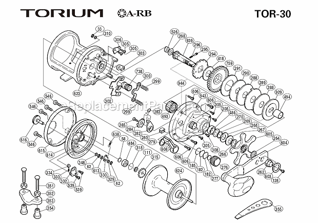 Shimano TOR-30 Torium Drag Reel Page A Diagram