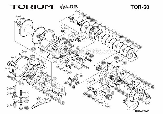 Shimano TOR-50 Torium Drag Reel Page A Diagram