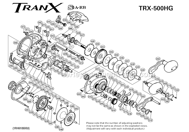 Shimano TRX-500HG Tranx Drag Reel Page A Diagram