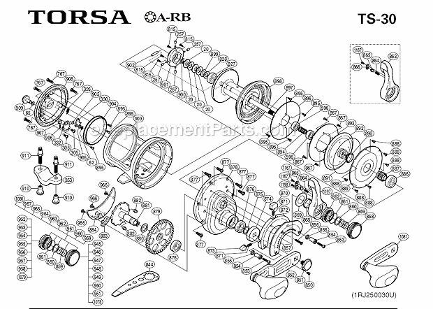 Shimano TS-30 Torsa Drag Reel Page A Diagram