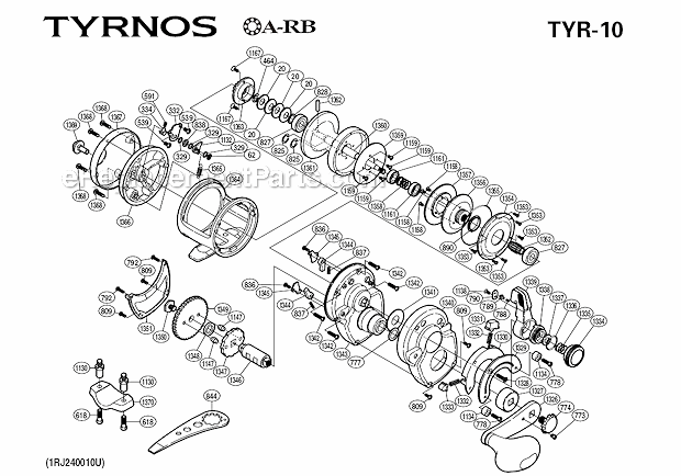 Shimano TYR-10 Tyrnos Conventional Reel Page A Diagram
