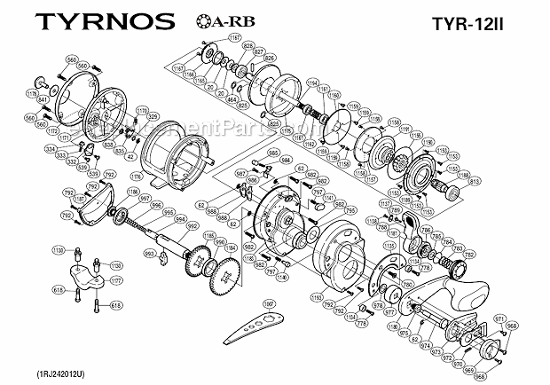 Shimano TYR-12II Tyrnos II Conventional Reel Page A Diagram