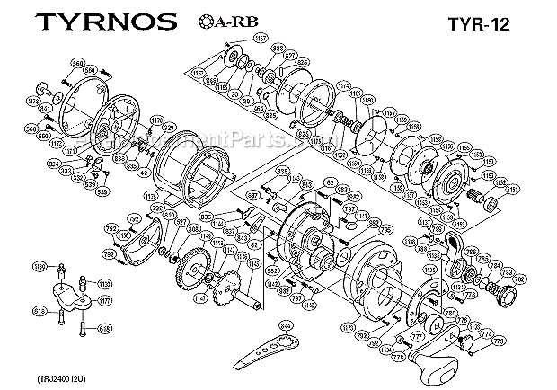 Shimano TYR-12 Tyrnos Conventional Reel Page A Diagram