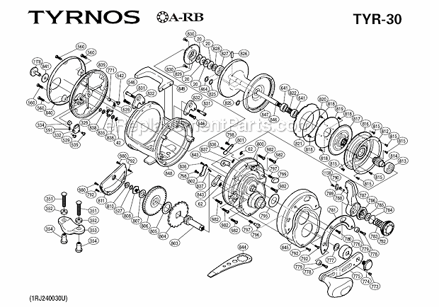 Shimano TYR-30 Tyrons Conventional Reel Page A Diagram