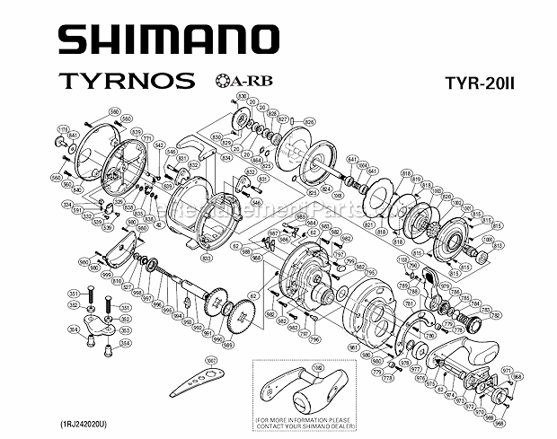 Shimano TYR20II Lever Drag Tyrnos 2-Speed Page A Diagram
