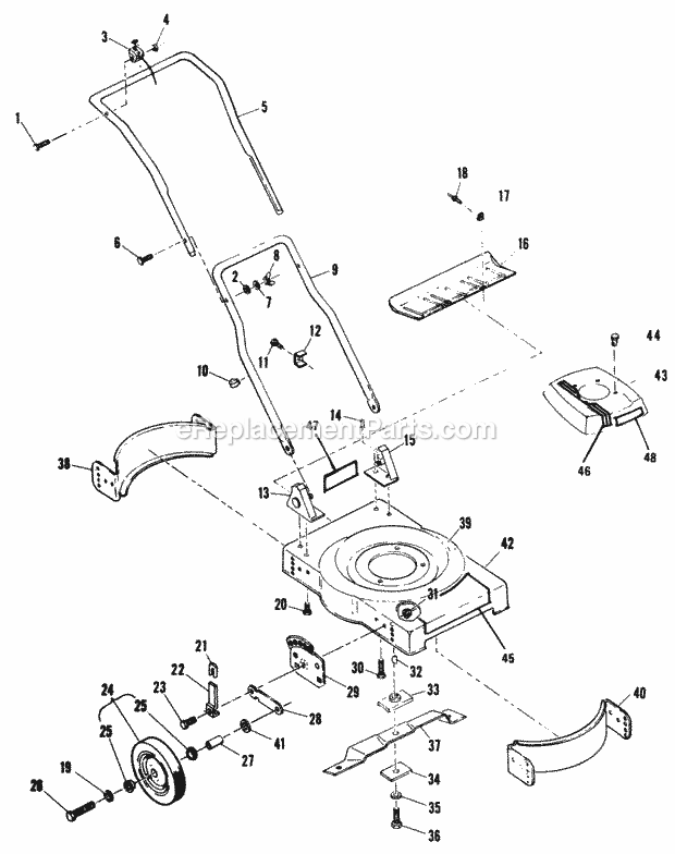 Simplicity 1690364 21In Model 1100 - 21 Mulching Mower Diagram