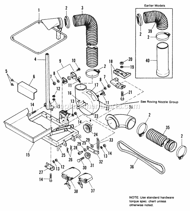 Simplicity 1690402 Frame-Mounted Vacuum Collector Page A Diagram