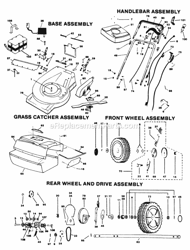 Simplicity 1691001 1321Ppe, Mower Repair Parts List Diagram