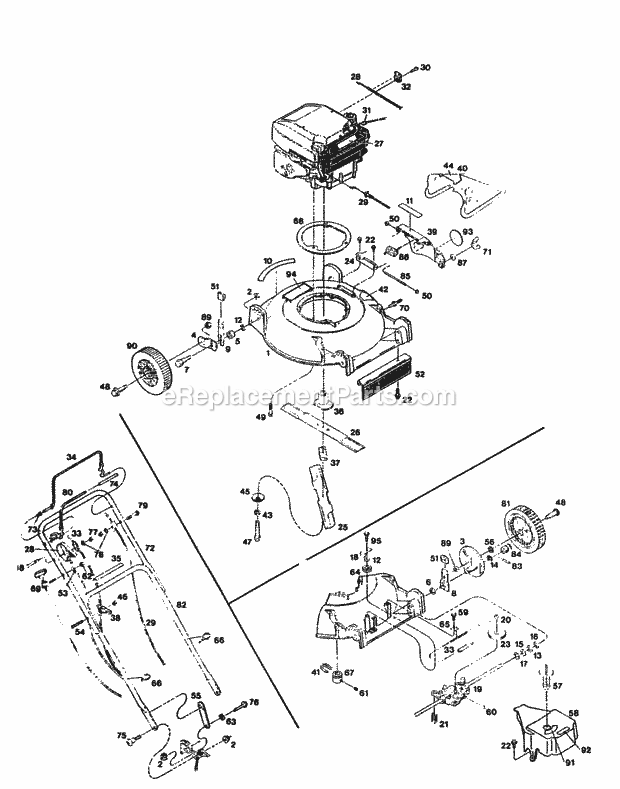 Simplicity 1692318 520, Sp Mulching Mower Model 520Sp Diagram