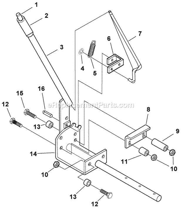 Simplicity 1692623 Lift Lever Kit For Snow Thrower And Dozer Blade Page A Diagram