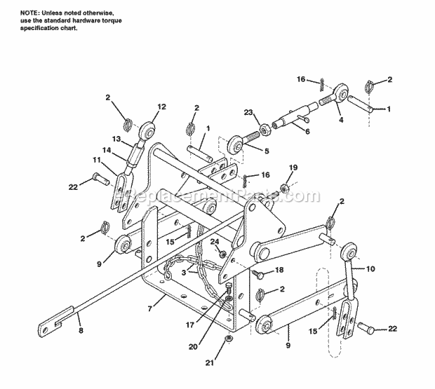 Simplicity 1692928 3-Point Hitch Page A Diagram